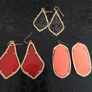 3 pairs of Kendra Scott earrings
